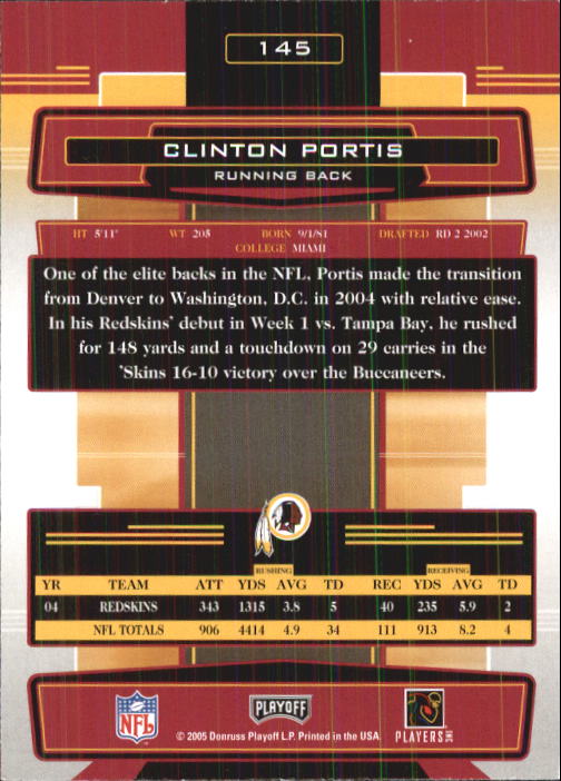 2005 Absolute Memorabilia Retail #145 Clinton Portis back image