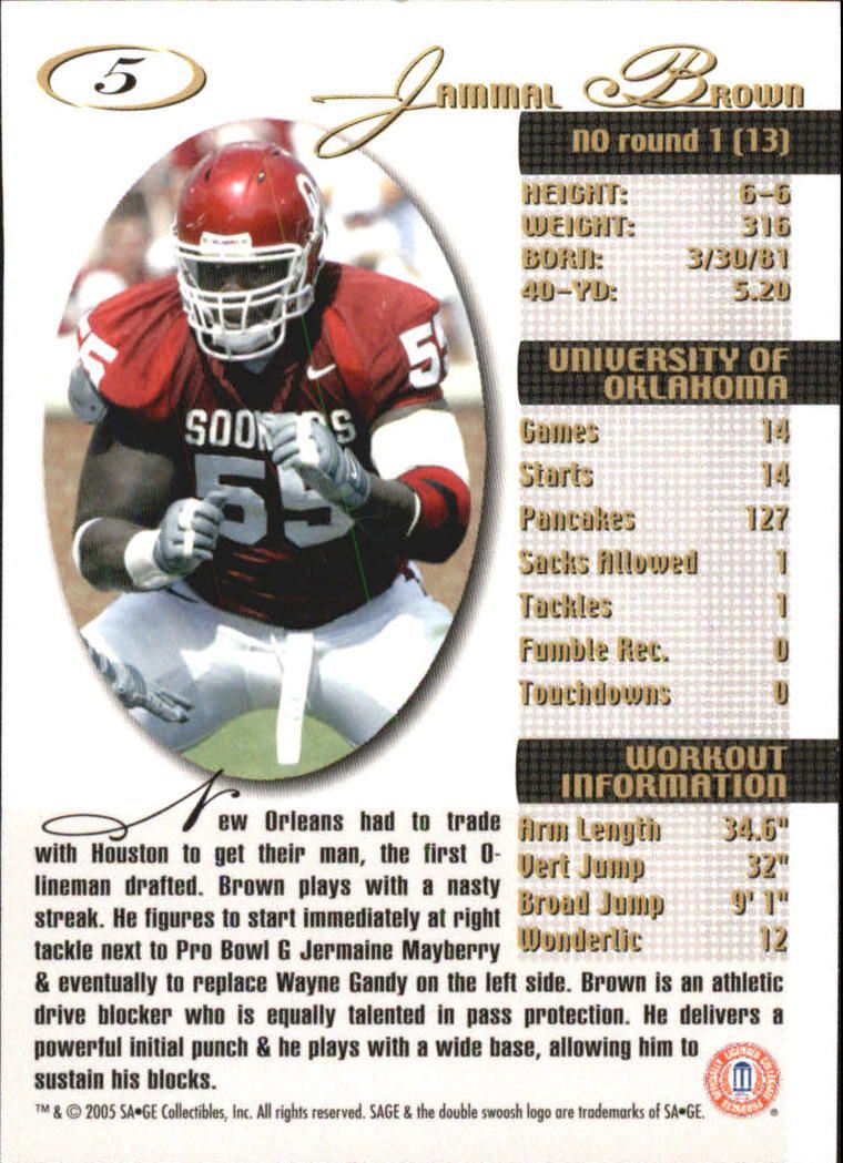 2005 Sage Football "Main Set" Base Cards - Picture 11 of 109