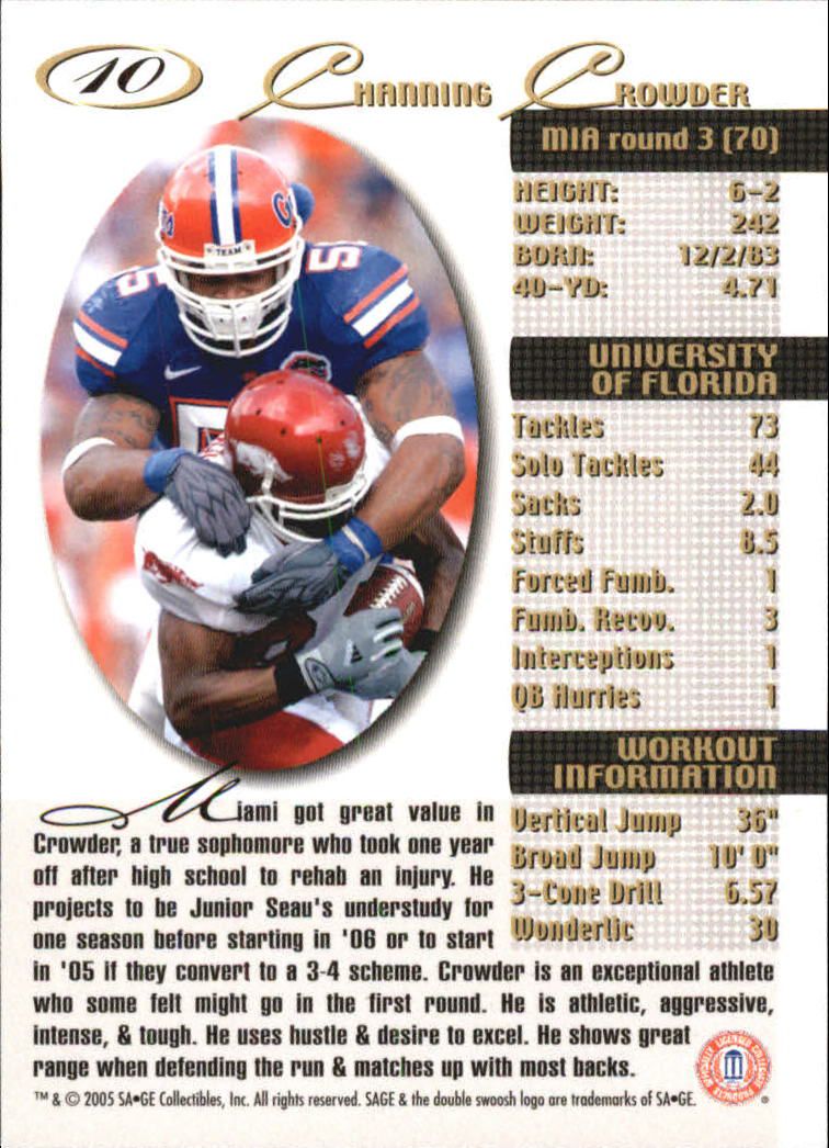 2005 Sage Football "Main Set" Base Cards - Picture 21 of 109