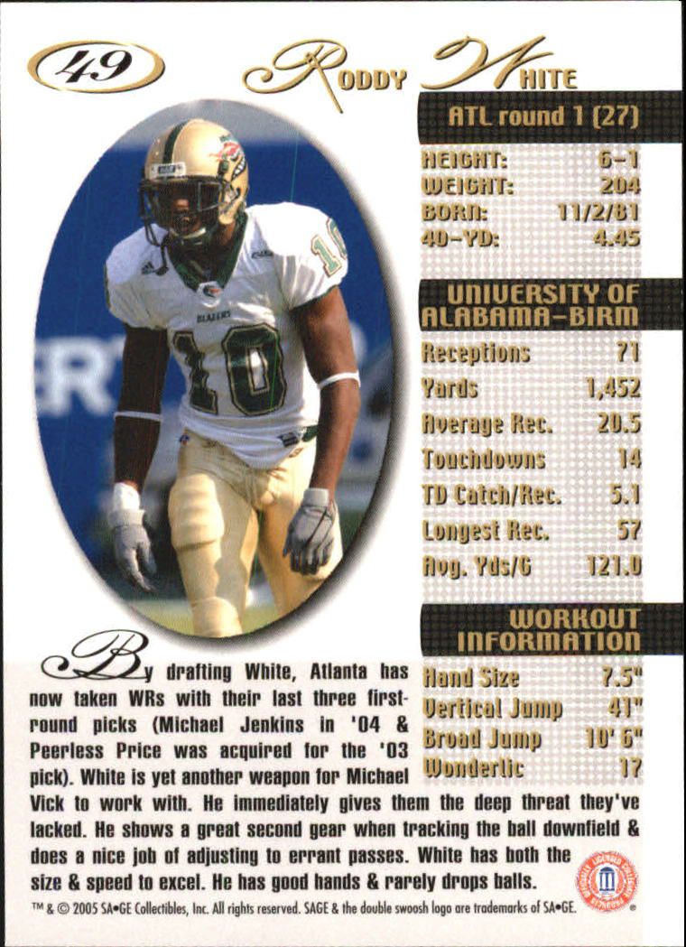 2005 Sage Football "Main Set" Base Cards - Picture 99 of 109