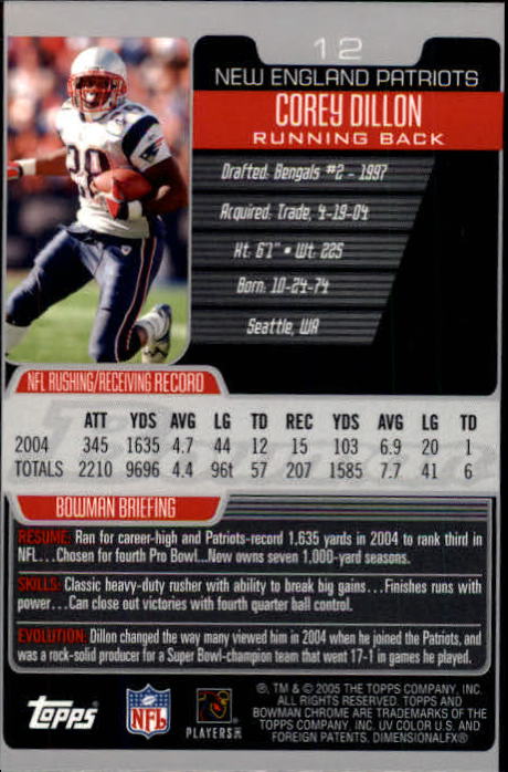 A0887- 2005 Bowman Chrome FB Cards 1-200 +Rookies -You Pick- 15+ FREE US SHIP - Picture 17 of 375