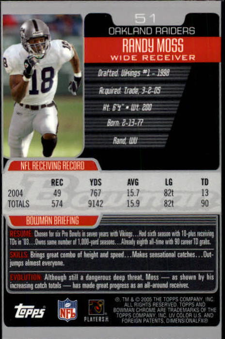 A0887- 2005 Bowman Chrome FB Cards 1-200 +Rookies -You Pick- 15+ FREE US SHIP - Picture 93 of 375