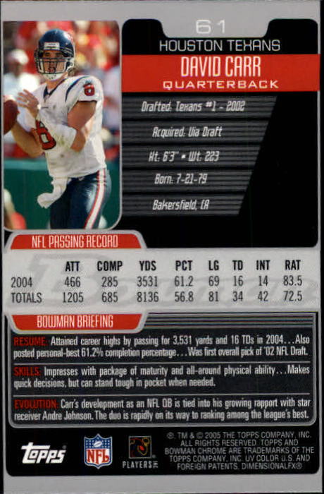 A0887- 2005 Bowman Chrome FB Cards 1-200 +Rookies -You Pick- 15+ FREE US SHIP - Picture 113 of 375