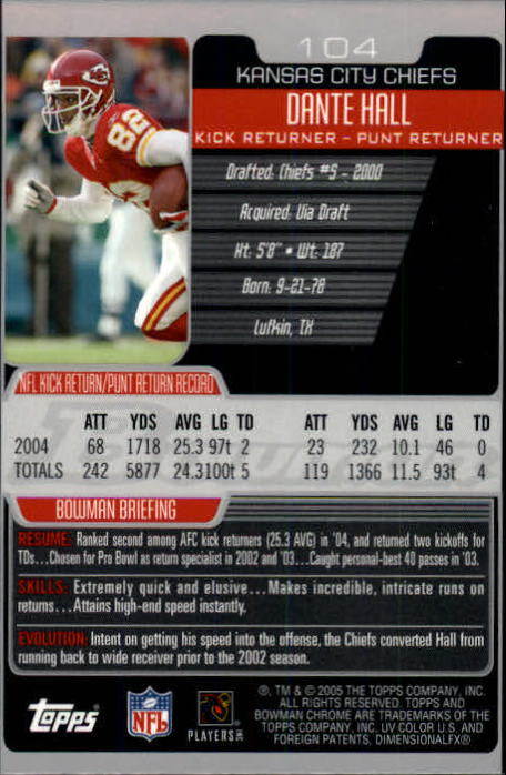 A0887- 2005 Bowman Chrome FB Cards 1-200 +Rookies -You Pick- 15+ FREE US SHIP - Picture 191 of 375