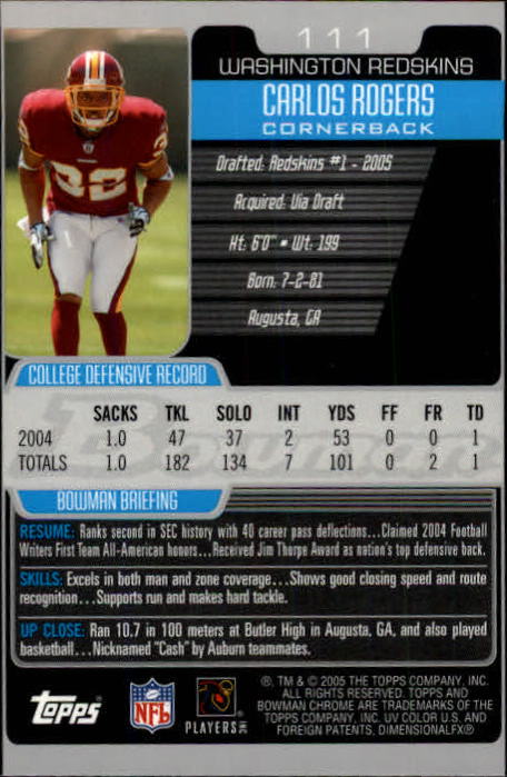 A0887- 2005 Bowman Chrome FB Cards 1-200 +Rookies -You Pick- 15+ FREE US SHIP - Picture 203 of 375