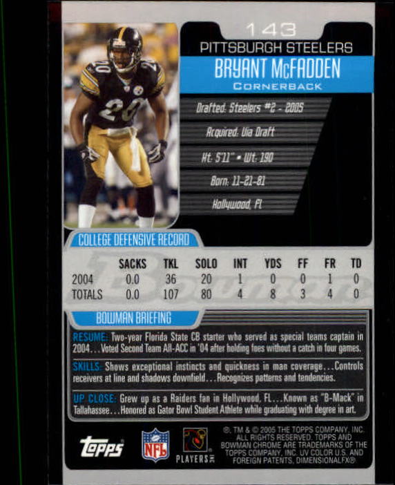 A0887- 2005 Bowman Chrome FB Cards 1-200 +Rookies -You Pick- 15+ FREE US SHIP - Picture 267 of 375