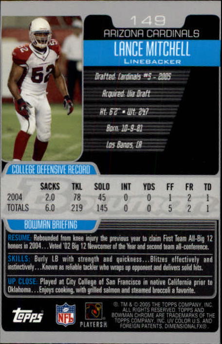 A0887- 2005 Bowman Chrome FB Cards 1-200 +Rookies -You Pick- 15+ FREE US SHIP - Picture 279 of 375