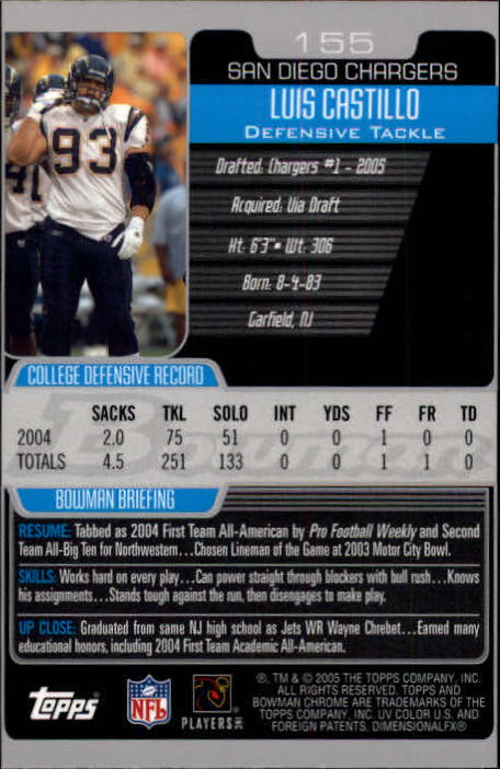 A0887- 2005 Bowman Chrome FB Cards 1-200 +Rookies -You Pick- 15+ FREE US SHIP - Picture 287 of 375