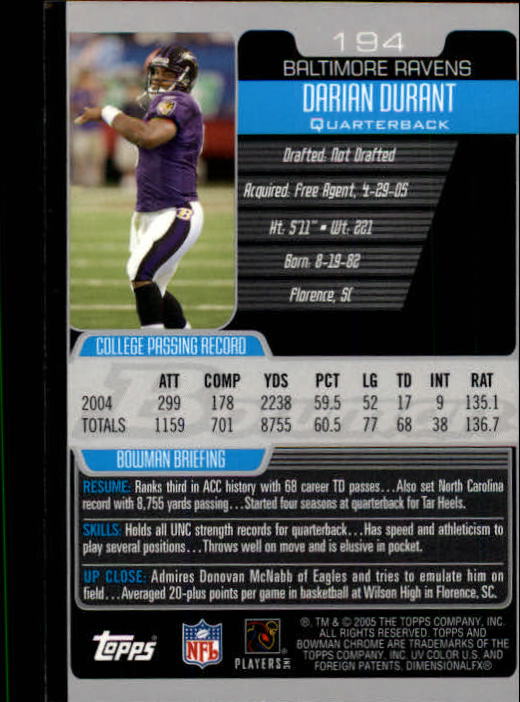 A0887- 2005 Bowman Chrome FB Cards 1-200 +Rookies -You Pick- 15+ FREE US SHIP - Picture 363 of 375
