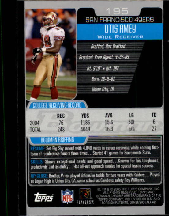 A0887- 2005 Bowman Chrome FB Cards 1-200 +Rookies -You Pick- 15+ FREE US SHIP - Picture 365 of 375