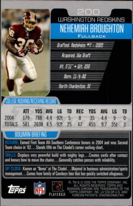 A0887- 2005 Bowman Chrome FB Cards 1-200 +Rookies -You Pick- 15+ FREE US SHIP - Picture 375 of 375