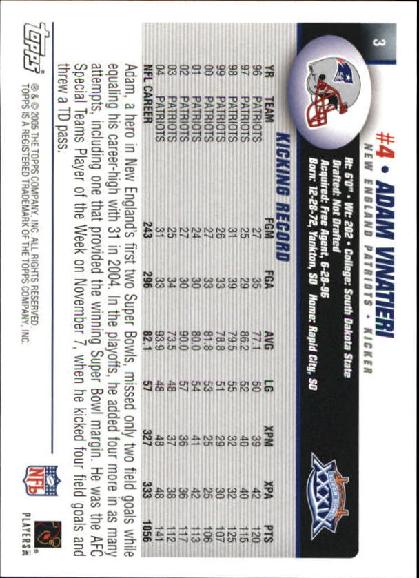 B5633- 2005 Patriots Topps Super Bowl Champions -You Pick- 15+ FREE US SHIP - Picture 7 of 111