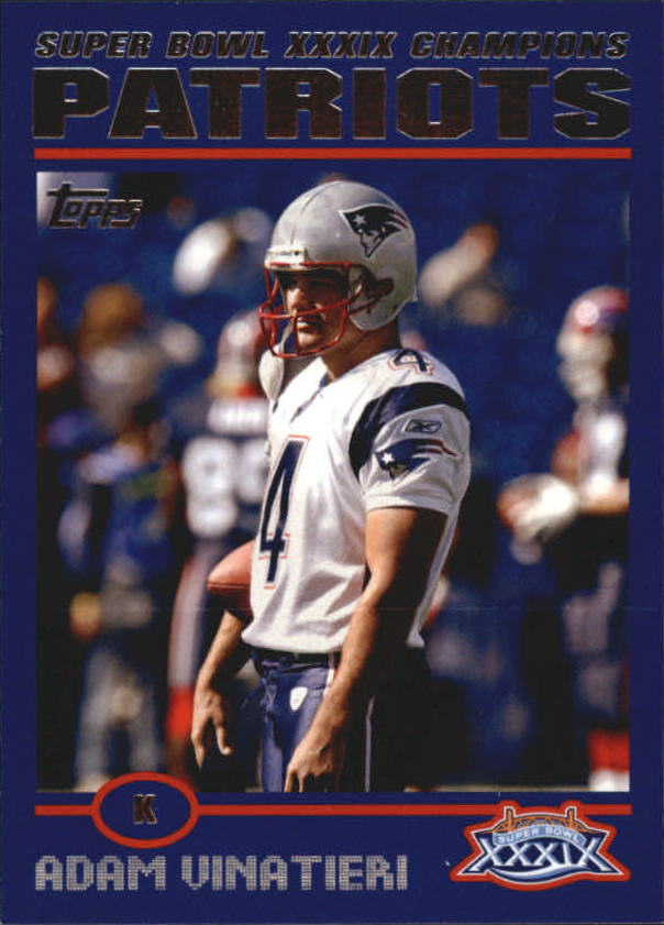 2005 Patriots Topps Super Bowl Champions #3 Adam Vinatieri - NM-MT