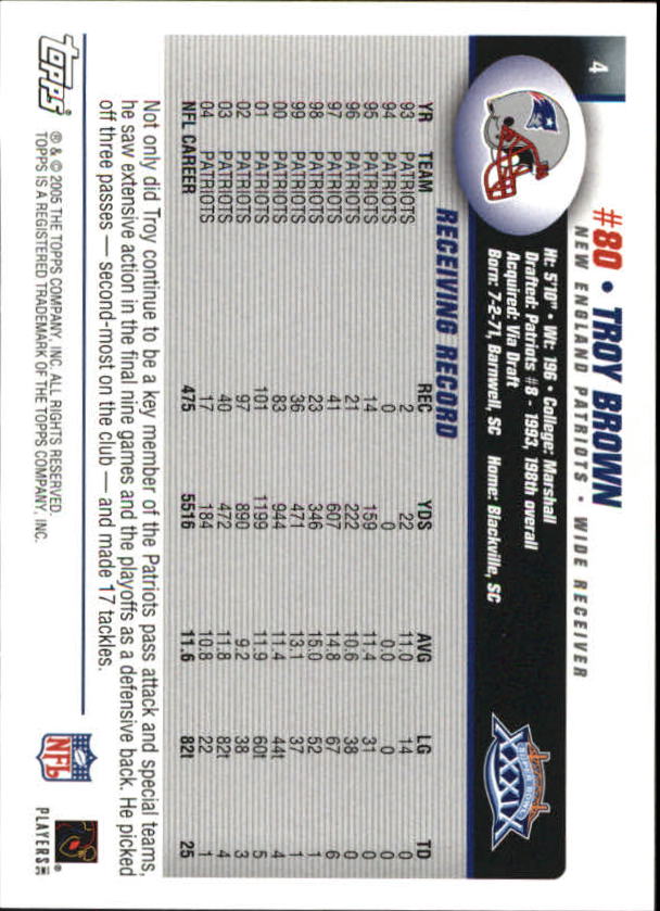 B5633- 2005 Patriots Topps Super Bowl Champions -You Pick- 15+ FREE US SHIP - Picture 9 of 111
