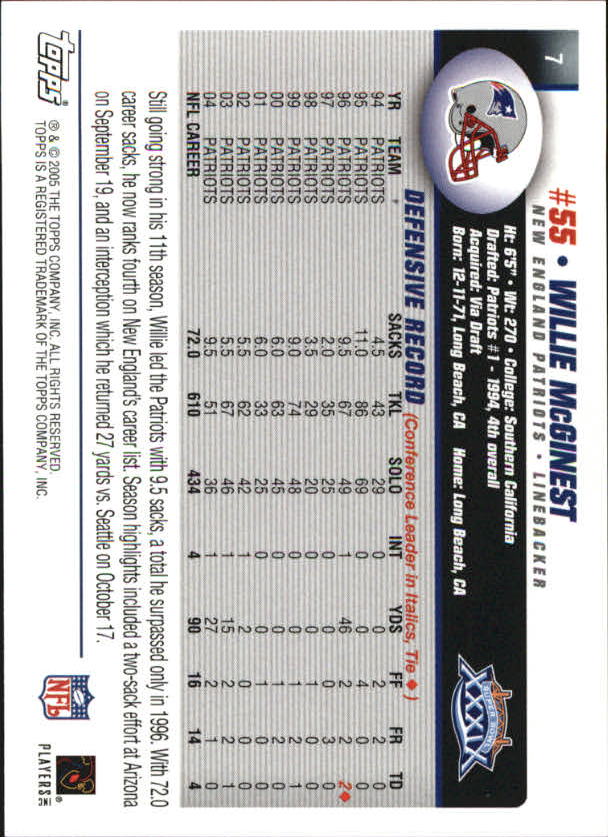 B5633- 2005 Patriots Topps Super Bowl Champions -You Pick- 15+ FREE US SHIP - Picture 15 of 111