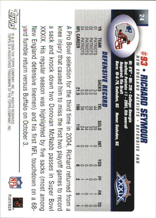 B5633- 2005 Patriots Topps Super Bowl Champions -You Pick- 15+ FREE US SHIP - Picture 49 of 111
