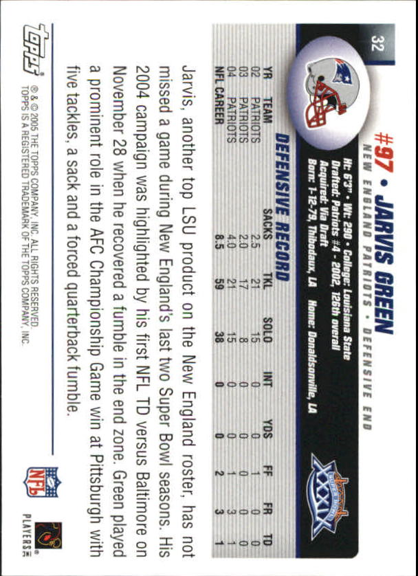 B5633- 2005 Patriots Topps Super Bowl Champions -You Pick- 15+ FREE US SHIP - Picture 65 of 111