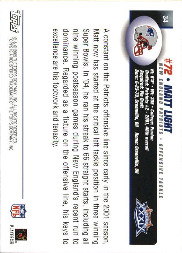 B5633- 2005 Patriots Topps Super Bowl Champions -You Pick- 15+ FREE US SHIP - Picture 69 of 111