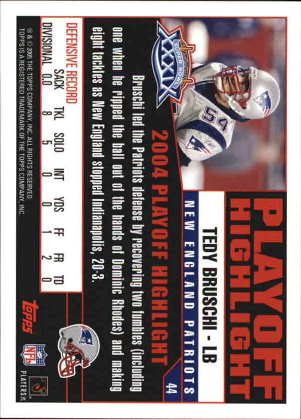 B5633- 2005 Patriots Topps Super Bowl Champions -You Pick- 15+ FREE US SHIP - Picture 89 of 111