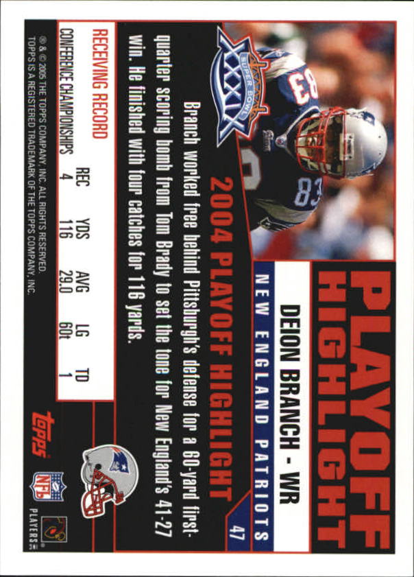 B5633- 2005 Patriots Topps Super Bowl Champions -You Pick- 15+ FREE US SHIP - Picture 95 of 111