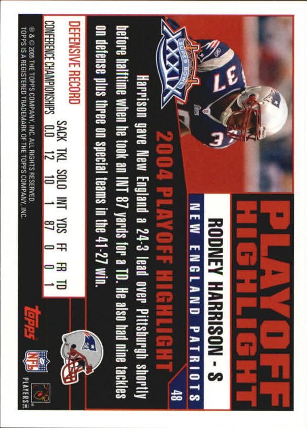 B5633- 2005 Patriots Topps Super Bowl Champions -You Pick- 15+ FREE US SHIP - Picture 97 of 111