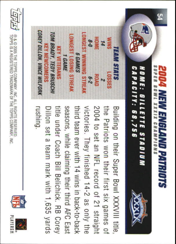 B5633- 2005 Patriots Topps Super Bowl Champions -You Pick- 15+ FREE US SHIP - Picture 109 of 111