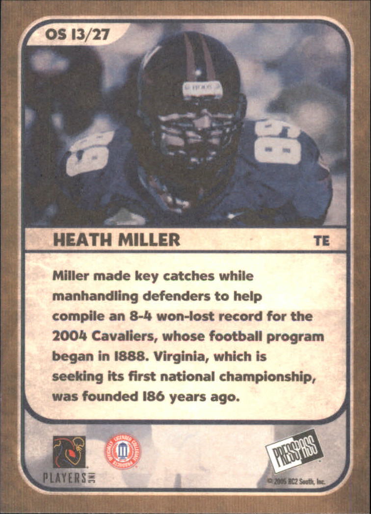 2005 Press Pass SE Old School Collectors Series #OS13 Heath Miller back image