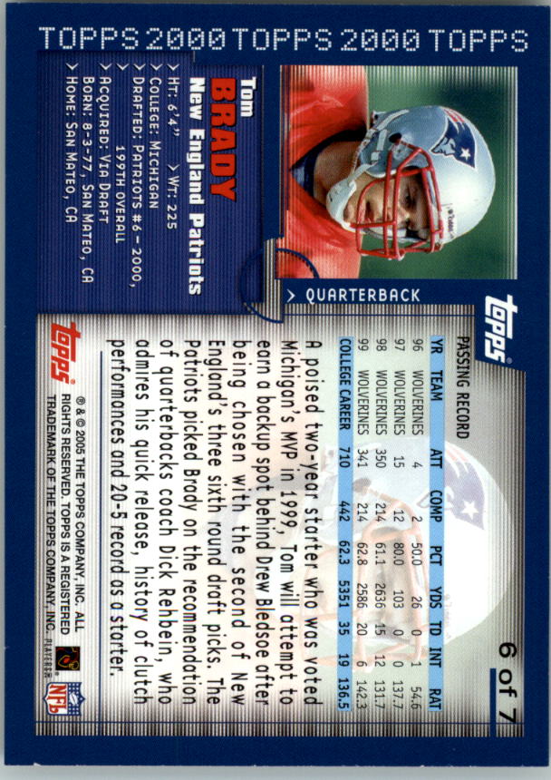 Tom Brady 2005 Playoff Prestige #79