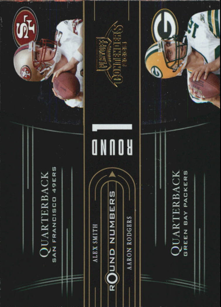 2005 Playoff Contenders Round Numbers Green #RN1 Alex Smith QB/Aaron Rodgers