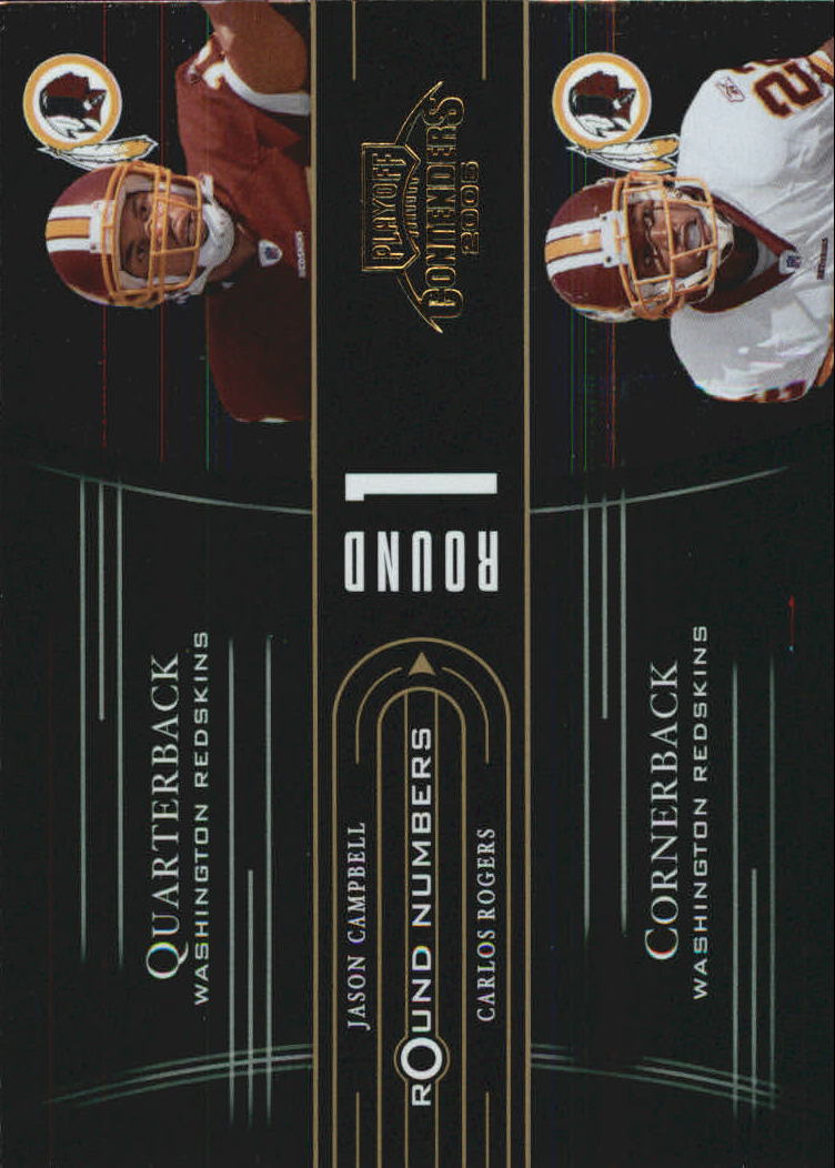 2005 Playoff Contenders Round Numbers Green #RN2 Jason Campbell/Carlos Rogers