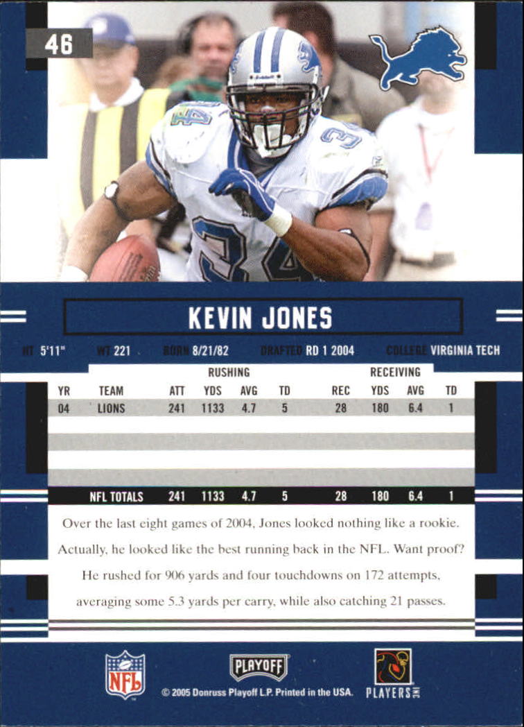 2005 Playoff Prestige #46 Kevin Jones back image
