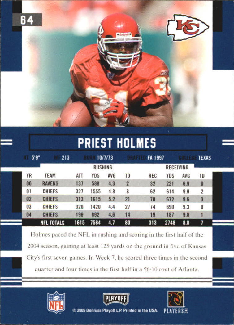 2005 Playoff Prestige #64 Priest Holmes back image