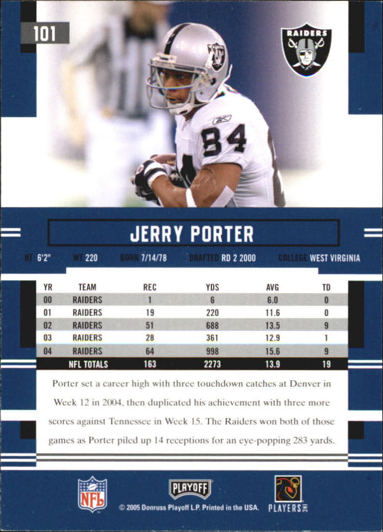 2005 Playoff Prestige #101 Jerry Porter back image
