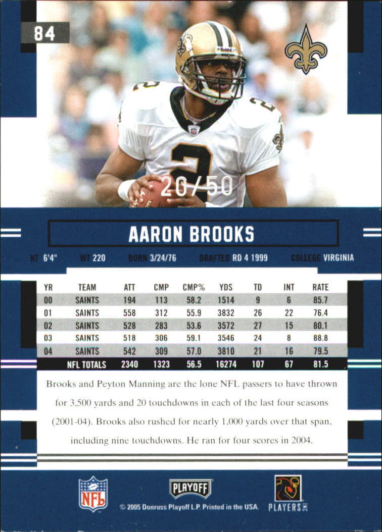 2005 Playoff Prestige Xtra Points Green #84 Aaron Brooks back image