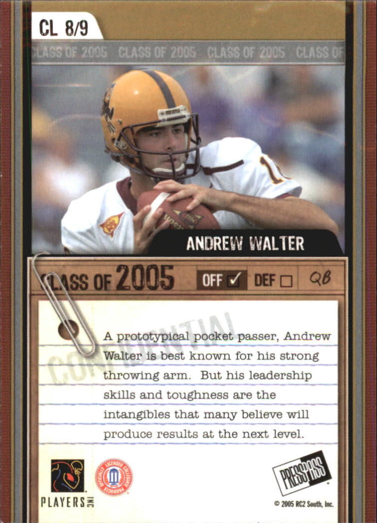 2005 Press Pass SE Class of 2005 #CL8 Andrew Walter back image
