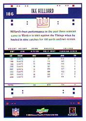 2005 Score #186 Ike Hilliard back image