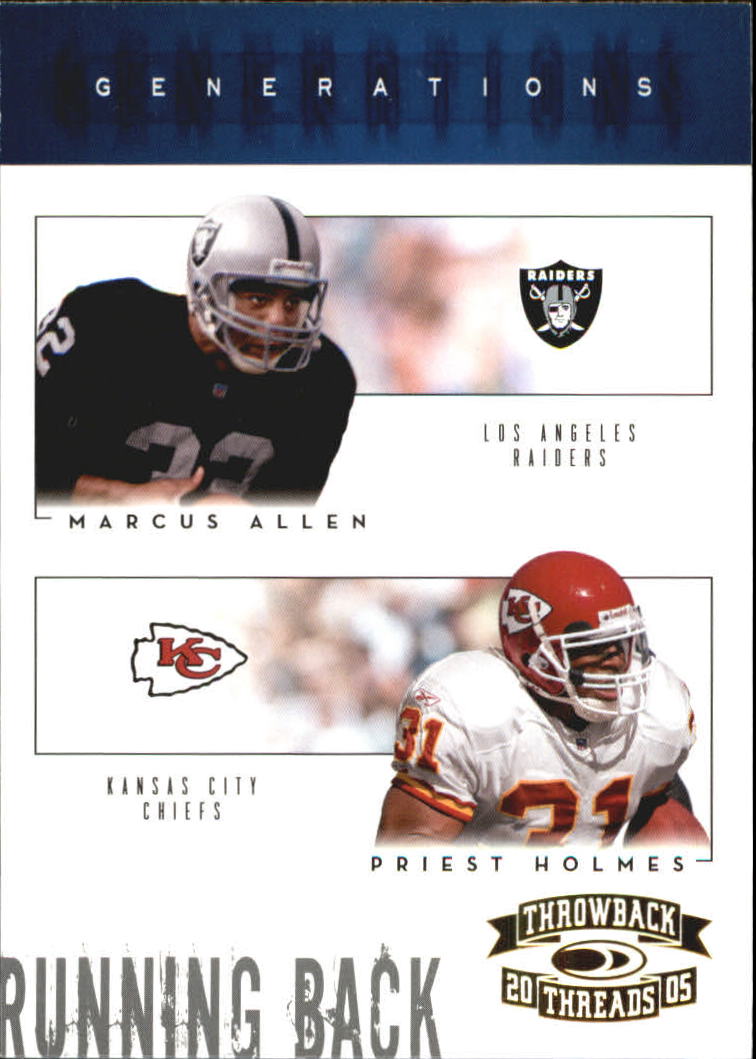 2005 Throwback Threads Generations #16 Marcus Allen/Priest Holmes
