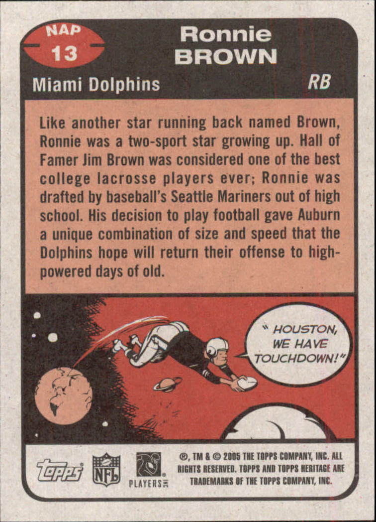 2005 Topps Heritage New Age Performers #NAP13 Ronnie Brown back image