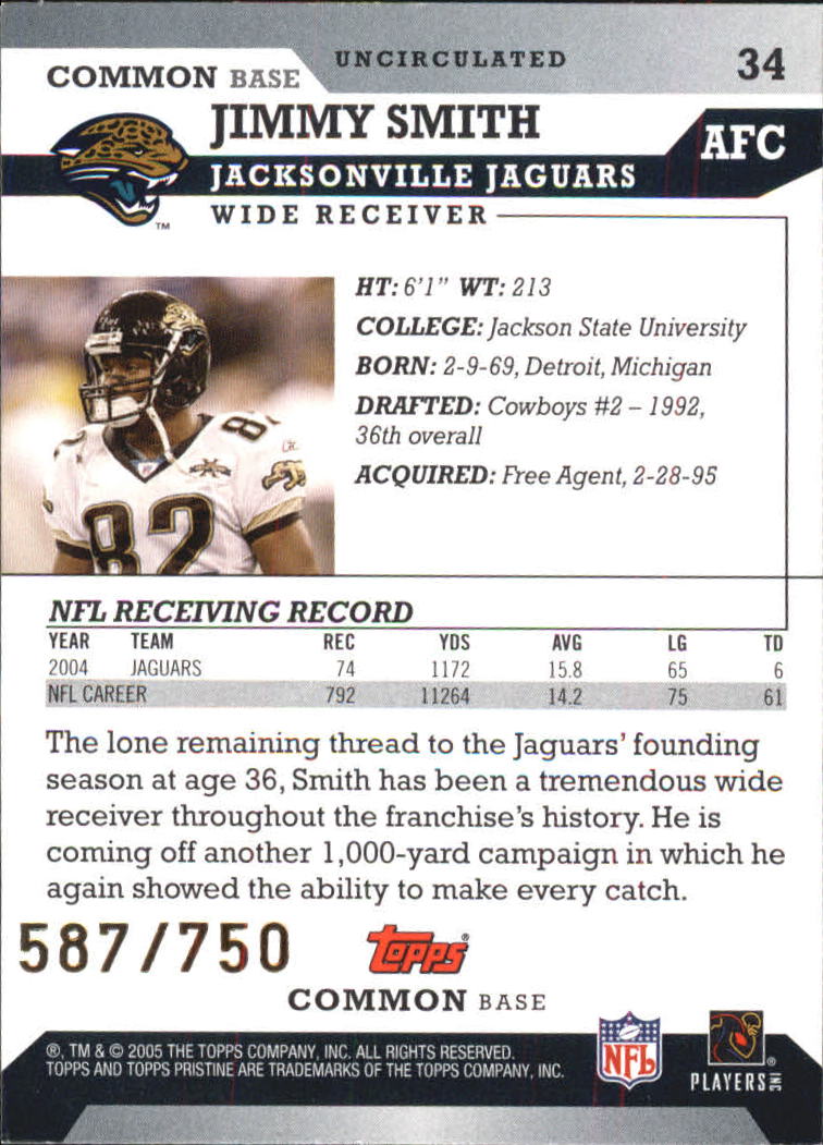2005 Topps Pristine Uncirculated #34 Jimmy Smith C back image
