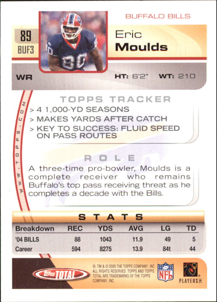 2005 Topps Total Silver #89 Eric Moulds back image