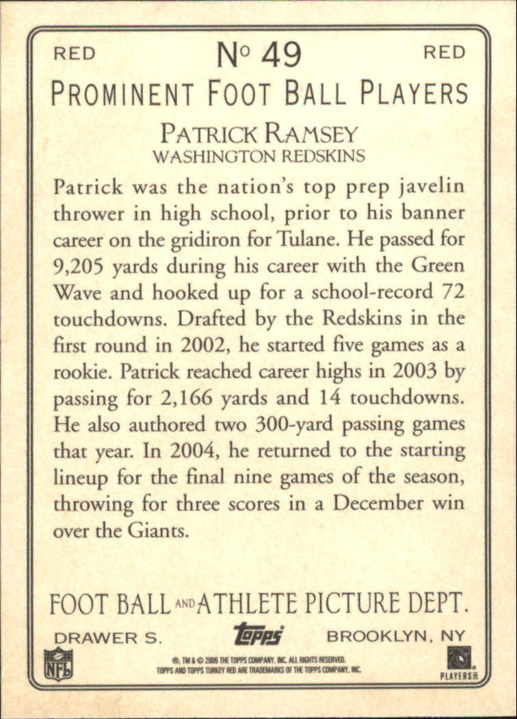 2005 Topps Turkey Red Football Red Parallel Singles - You Choose - Picture 31 of 192