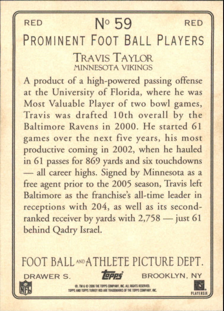 2005 Topps Turkey Red Football Red Parallel Singles - You Choose - Picture 45 of 192