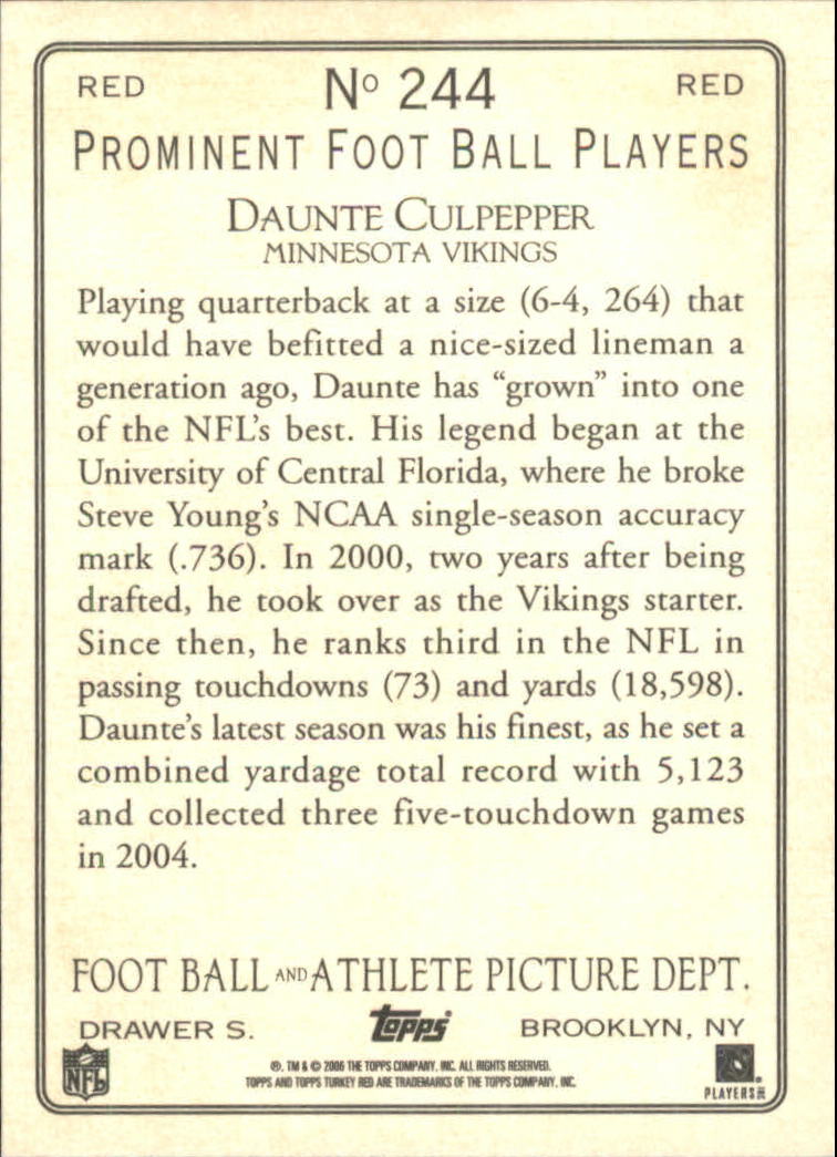 2005 Topps Turkey Red Football Red Parallel Singles - You Choose - Picture 170 of 192