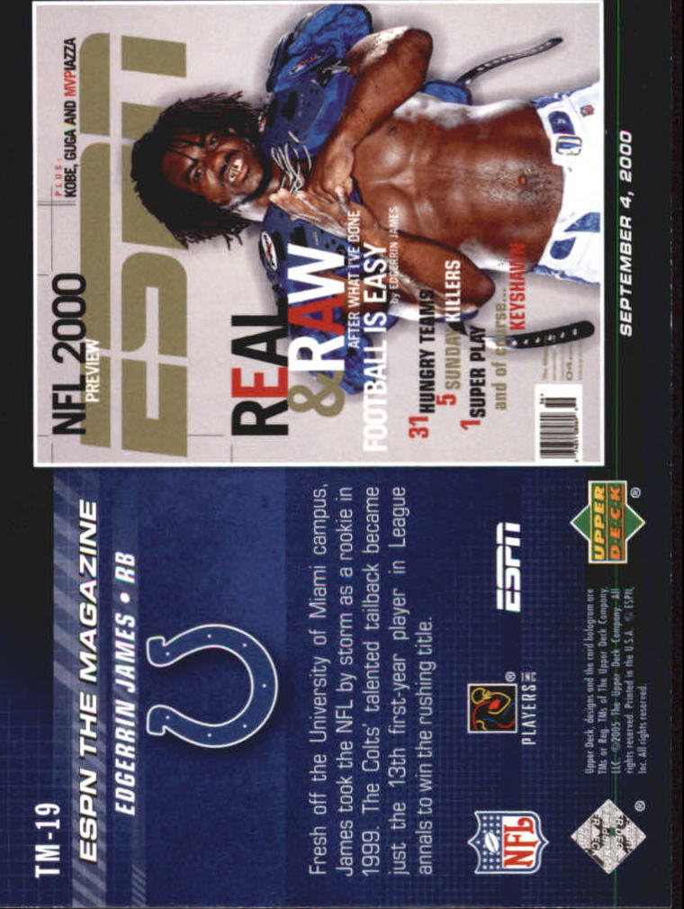 2005 Upper Deck ESPN Magazine Covers #TM19 Edgerrin James - NM-MT