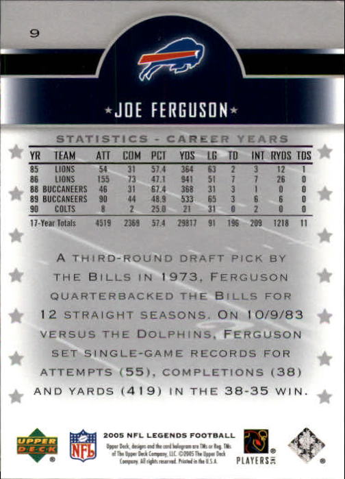 2005 Upper Deck Legends Football "Main Set" Cards #1 to #190 - Picture 19 of 211