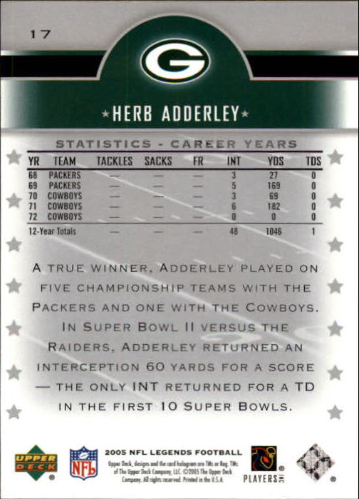 2005 Upper Deck Legends Football "Main Set" Cards #1 to #190 - Picture 35 of 211
