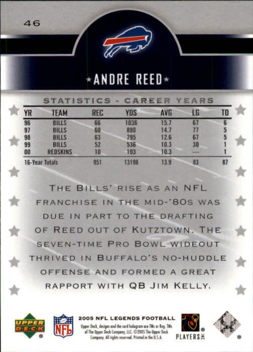 2005 Upper Deck Legends Football "Main Set" Cards #1 to #190 - Picture 91 of 211