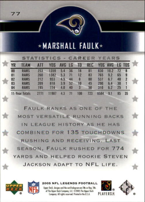 A8804- 2005 Upper Deck Legends FB Card #s 1-100 -You Pick- 15+ FREE US SHIP - Picture 17 of 33