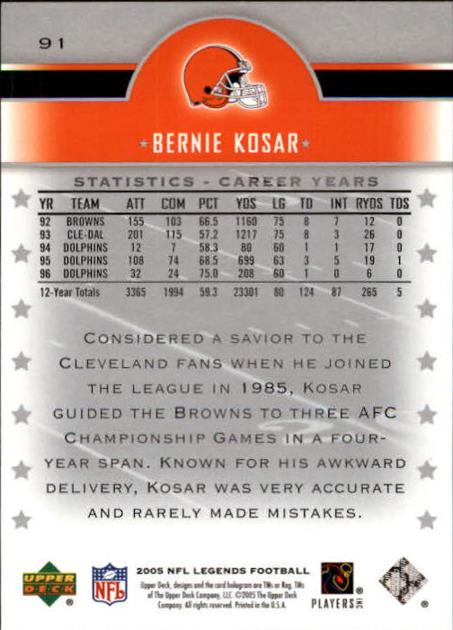 A8804- 2005 Upper Deck Legends FB Card #s 1-100 -You Pick- 15+ FREE US SHIP - Picture 21 of 33