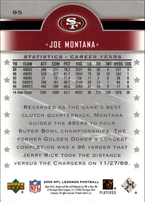 A8804- 2005 Upper Deck Legends FB Card #s 1-100 -You Pick- 15+ FREE US SHIP - Picture 27 of 33